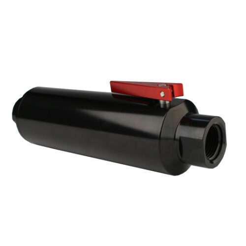 Aeromotive In-Line AN-12 Filter w/Shutoff Valve 100 Micron SS Element - Black Anodize Finish - Image 8