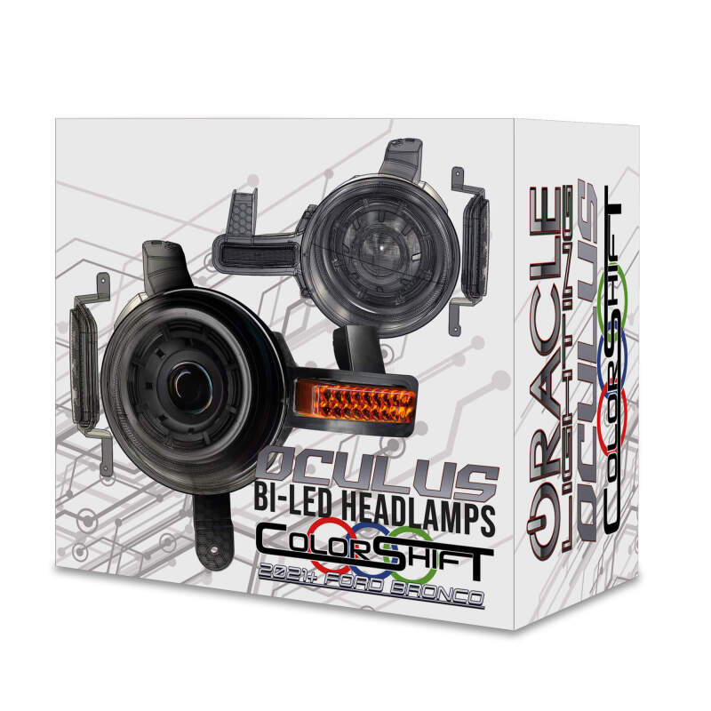 Oracle 2021+ Ford Bronco Oculus Bi-LED Projector Headlights - ColorSHIFT LED - Image 7