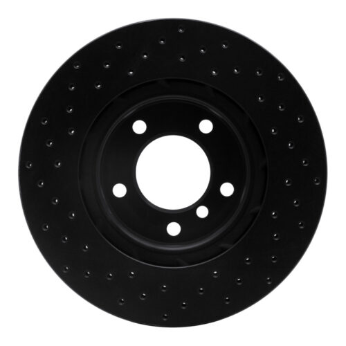 R1 Concepts for 95-99 BMW M3 E36 Left Front Drilled Black Brake Rotor - Image 6