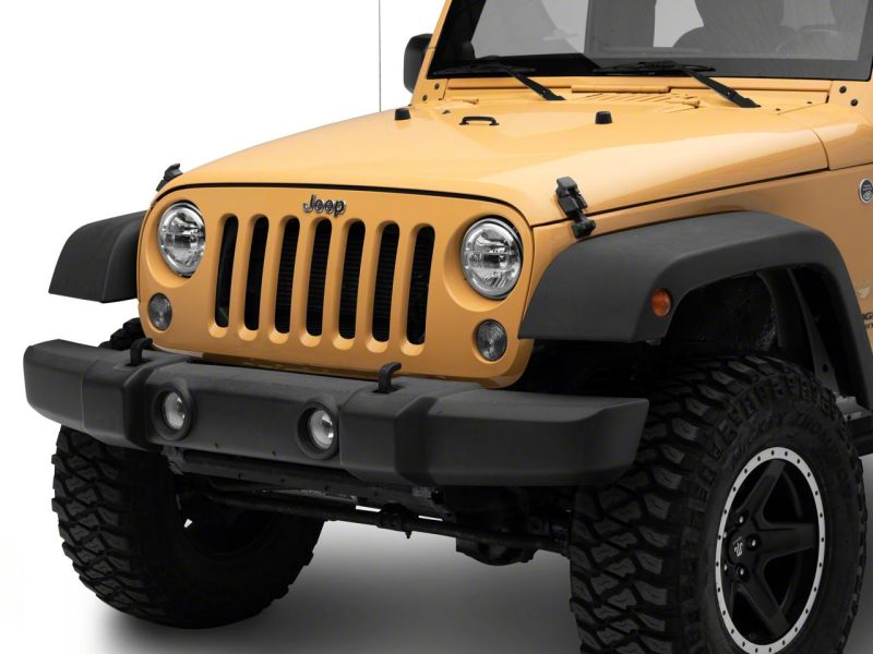 Raxiom for 1997-2018 Jeep Wrangler TJ & JK Axial 7-In LED Headlights w/ DRL- Chrome Housing (Clear Lens) - Image 4