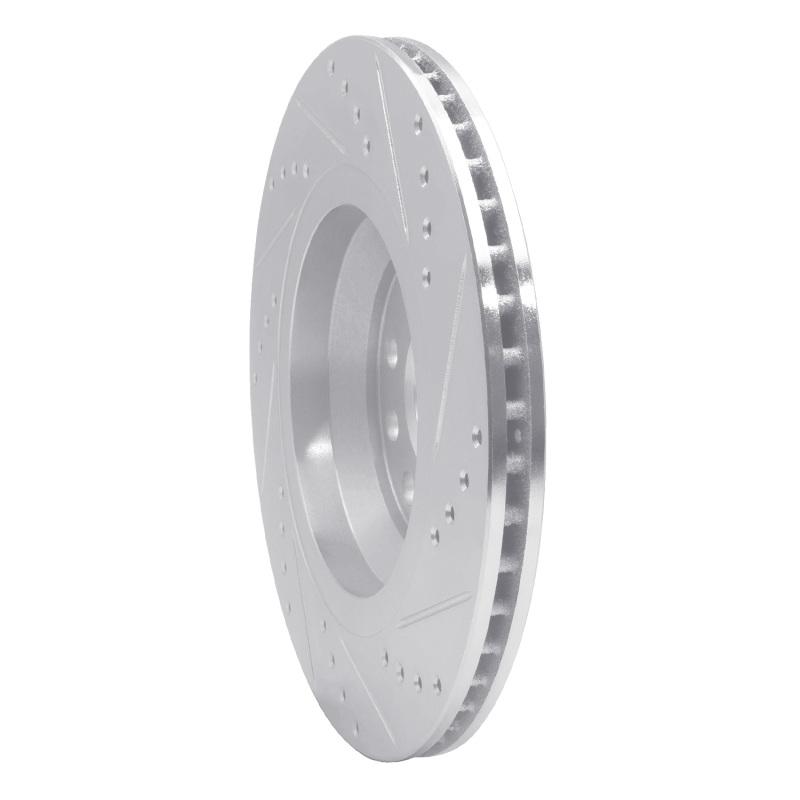 R1 Concepts for 06-25 Audi A3 Quattro Rear Left Drilled & Slotted Silver Brake Rotor - Image 4