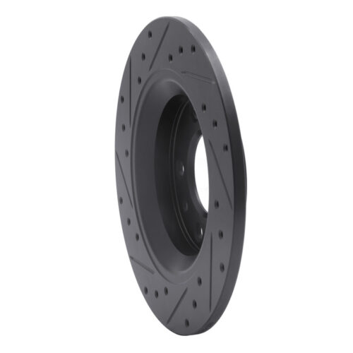 R1 Concepts for 98-15 Ford Fusion Rear Right Drilled & Slotted Black Brake Rotor - Image 4