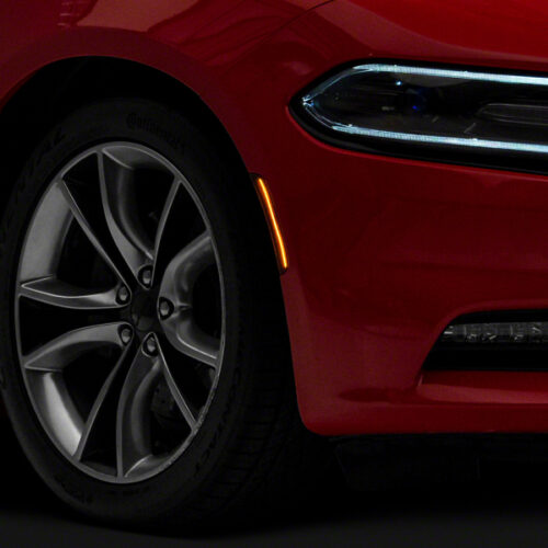Raxiom for 2015-2023 Dodge Charger Excluding Widebody Axial LED Side Marker Lights Front and Rear- Smoked