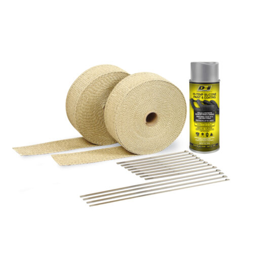 Alternative view of DEI Exhaust Wrap Kit - Tan Wrap & Aluminum HT Silicone Coating (Aerosol)