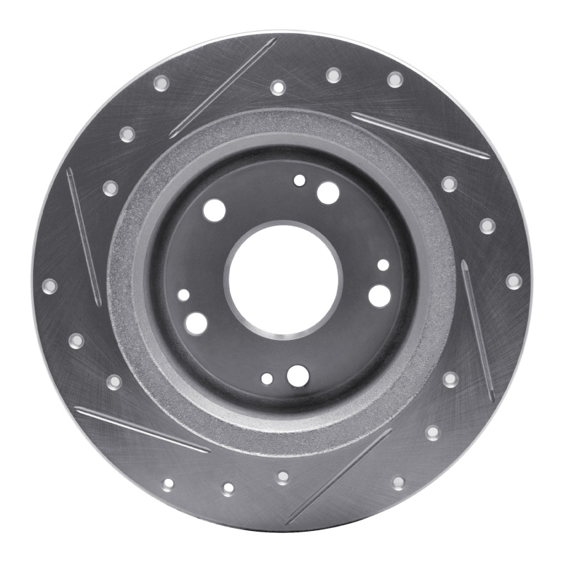 R1 Concepts for 05-17 Honda Accord Rear Right Drilled & Slotted Silver Brake Rotor - Image 5