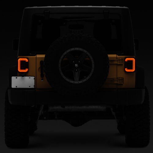 Raxiom for 2007-2018 Jeep Wrangler JK Axial Series LED Halo Tail Lights- Black Housing (Dark Smoked Lens) - Image 9