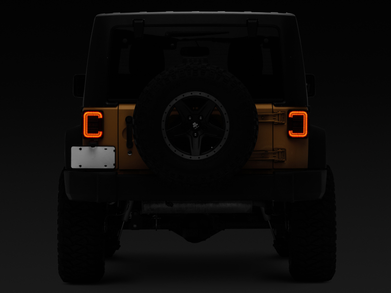 Raxiom for 2007-2018 Jeep Wrangler JK Axial Series LED Halo Tail Lights- Black Housing (Dark Smoked Lens) - Image 9