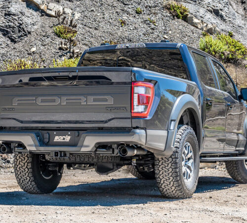 Alternative view of Borla 21-23 Ford Raptor 3in Tail Pipe Kit 4.5in Tip - Carbon Fiber Black Anodized