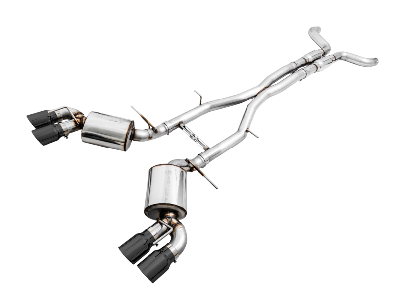 AWE Tuning Cat-Back Exhaust -Touring Edition (Quad Diamond Black Tips) for 16-19 Chevy Camaro SS Res