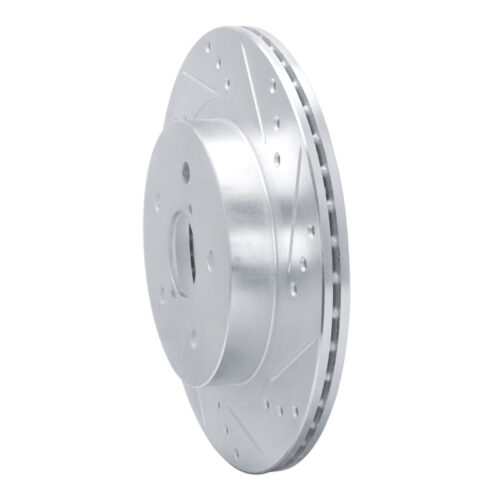 Alternative view of R1 Concepts for 2015-2025 Subaru WRX Rear Right Drilled & Slotted Silver Brake Rotor