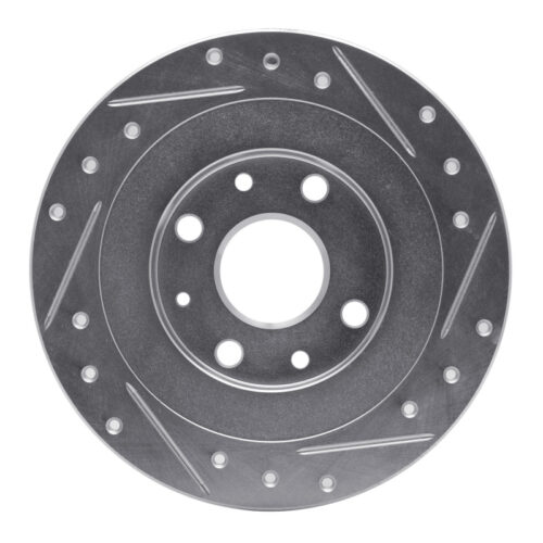 R1 Concepts for 90-03 Ford Escort Rear Left Drilled & Slotted Silver Brake Rotor - Image 5