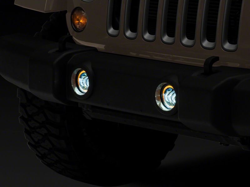 Raxiom for 2007-2018 Jeep Wrangler JK Axial Series 4-In LED Fog Lights w/ Halo - Image 6