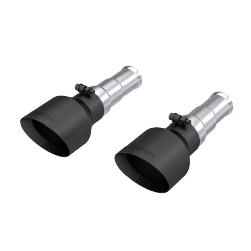MBRP 19-24 Ram 1500 5.7L Hemi 3in Inlet 5in OD Dual Wall Angle Cut T304 BLK Tips - Pairs