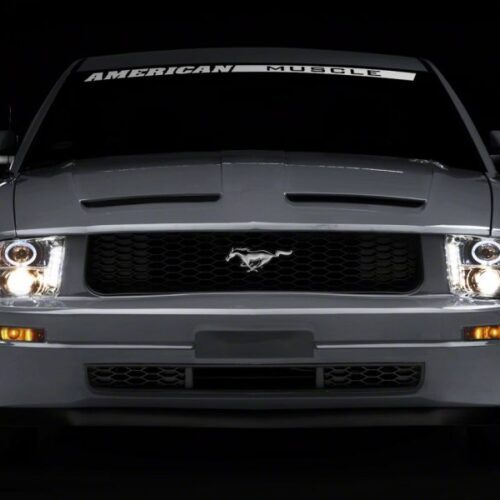 Raxiom for 2005-2009 Ford Mustang Excluding GT500 LED Halo Projector Headlights- Chrome Housing (Clear Lens) - Image 5