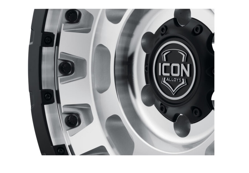 ICON Hammer Pro 17x8.5 / 5x5 / -6mm / 4.5in BS - Silver Machined - Image 10