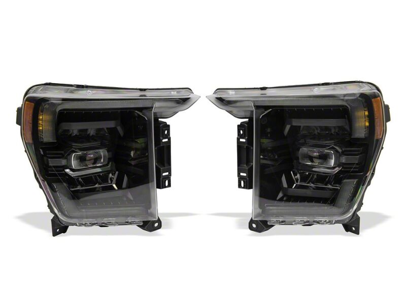 Raxiom for 2021-2023 Ford F-150 CXR Series LED Headlights/White DRL- Black - Clear Lens