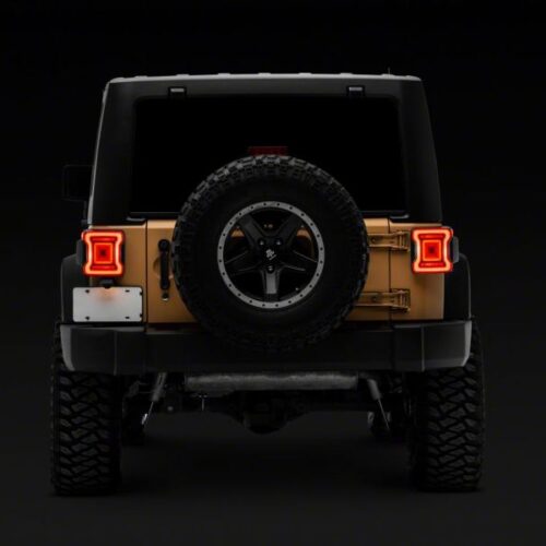 Raxiom for 2007-2018 Jeep Wrangler JK Axial Series JL Style LED Tail Lights- Black Housing- Red Lens - Image 10