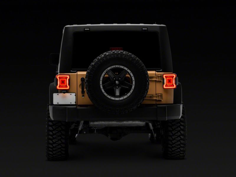 Raxiom for 2007-2018 Jeep Wrangler JK Axial Series JL Style LED Tail Lights- Black Housing- Red Lens - Image 10