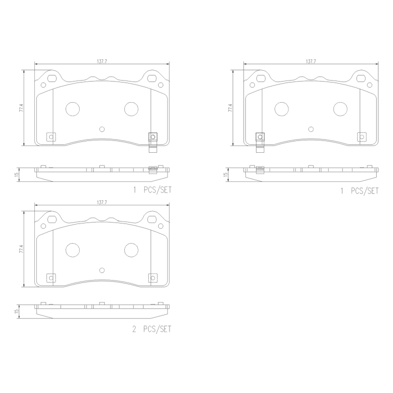 Brembo OE 16-18 Ford Focus PRIME Ceramic Brake Pad - Front