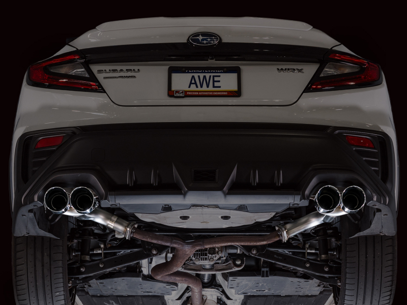 AWE Tuning Track Edition Axle-Back Exhaust - Chrome Silver Tips for 22-25 Subaru VB WRX - Image 7