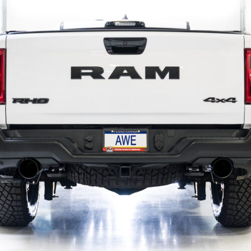 AWE Tuning 3015-33630 2025+ RAM 1500 RHO 3.0 I6 TT 0FG Dual Rear Exit Cat-Back Exhaust - Diamond Black Tips - Image 4