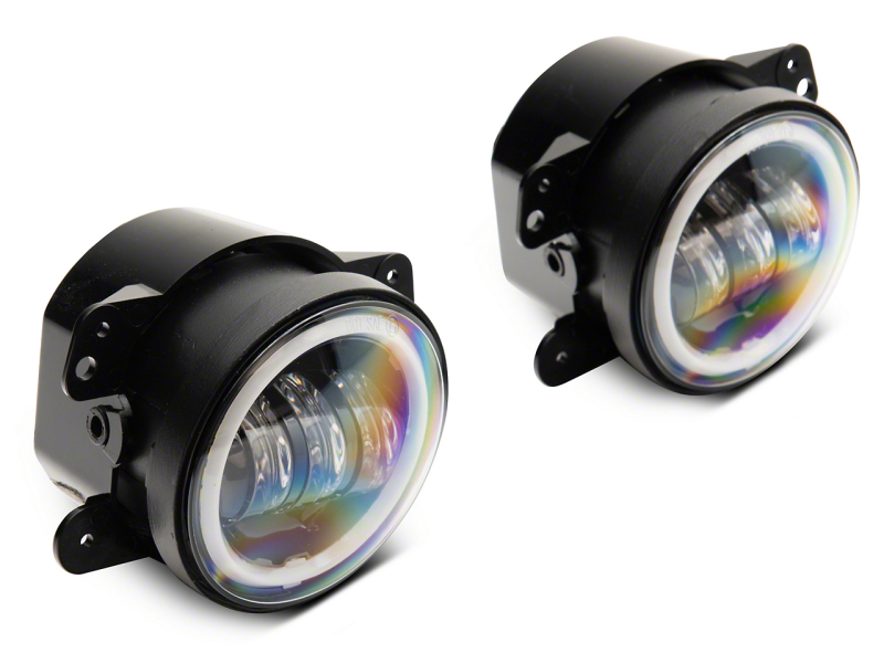 Raxiom for 2007-2018 Jeep Wrangler JK Axial Series Halo LED Fog Lights- Amber