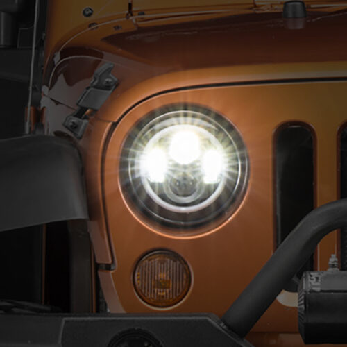Raxiom for 1997-2018 Jeep Wrangler TJ/JK Axial Halo Headlights w/ DRL Amber Signals- Black Hsng (Clear Lens)