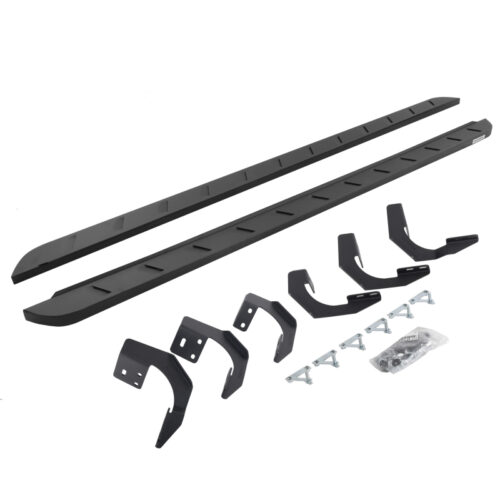 Go Rhino 19-22 Ram 1500 CC 4DR (Not Classic) RB10 Slim Running Boards Kit (w/Brackets) - Tex. Blk