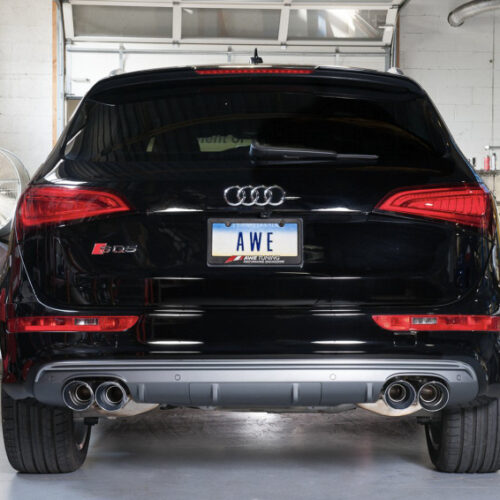 Alternative view of AWE Tuning Touring Edition Exhaust - Quad Outlet Diamond Black Tips for Audi 8R SQ5