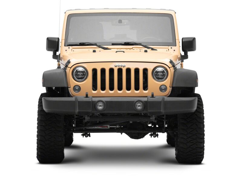 Raxiom for 2007-2018 Jeep Wrangler Axial Series 7-Inch LED Headlights w DRL/ Black Housing - Clear Lens - Image 3