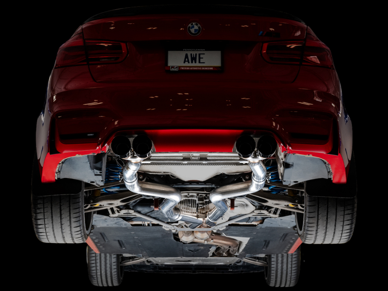 AWE Tuning Track Edition Cat-Back Exhaust - Diamond Black Tips for BMW F8X M3/M4 - Image 6
