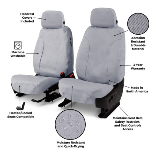 Alternative view of Covercraft 24-25 Toyota Tacoma SeatSaver Custom Seat Cover - Polycotton Charcoal