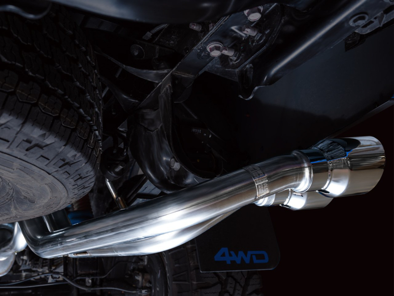 AWE Tuning Cat-Back Exhaust w/ BashGuard - Dual Chrome Silver Tips for 16-22 Toyota Tacoma 0FG - Image 10