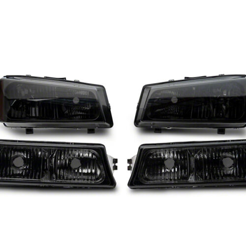 Raxiom for 2003-2006 Chevrolet Silverado 1500 Axial OEM Style Rep Headlights- Chrome Housing- Smoked Lens