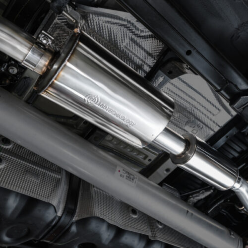 Alternative view of AWE Tuning 0FG Exhaust for 3rd Gen Toyota Tundra - Dual Diamond Black Tips