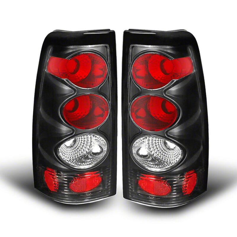 Raxiom for 1999-2002 Chevrolet Silverado 1500 Fleetside Axial Series Tail Lights- Black- Smoked Lens