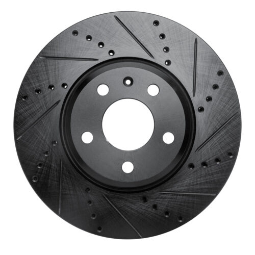 R1 Concepts for 08-25 Audi A4 Quattro Front Right Drilled & Slotted Black Brake Rotor