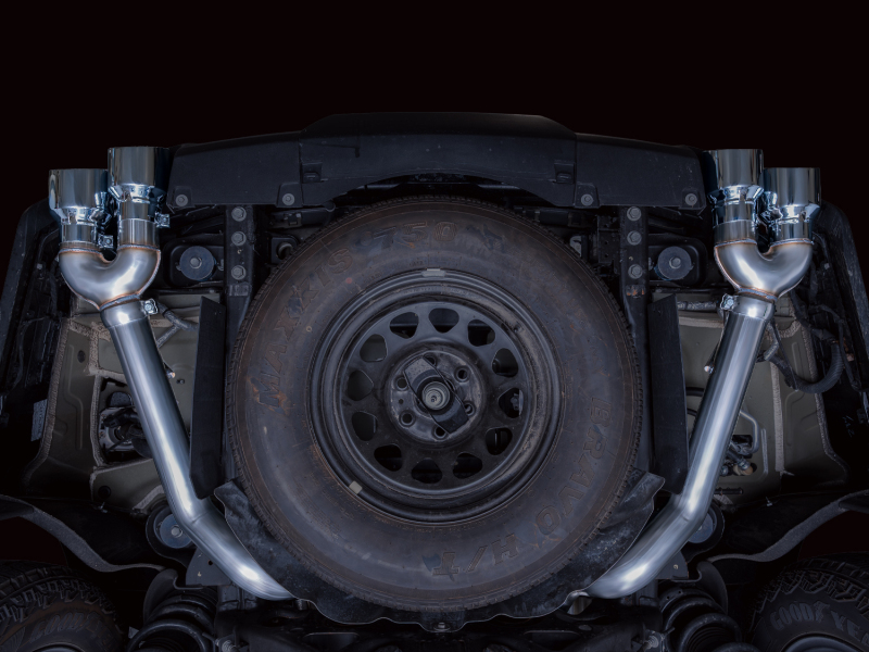 AWE Tuning 2021+ GMC Suburban/Yukon XL 5.3L 0FG Split Rear Exit Catback - Quad Chrome Silver Tips - Image 7