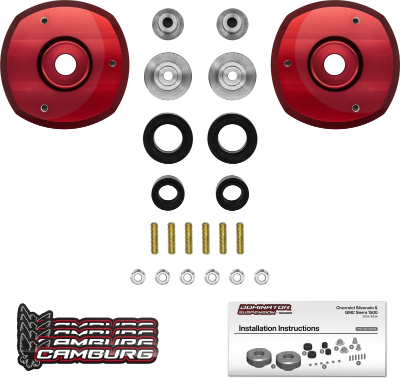 Camburg 19-24 Chevrolet Silverado 1500 2in. Front Spring Preload Spacer Kit (Red) - Image 2