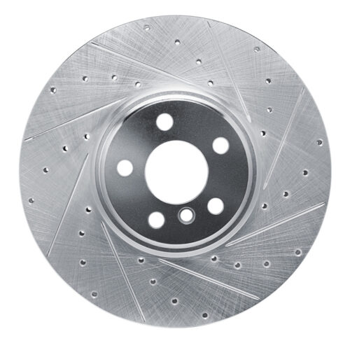 R1 Concepts for 16-25 BMW 430I Left Front Drilled & Slotted Silver Brake Rotor