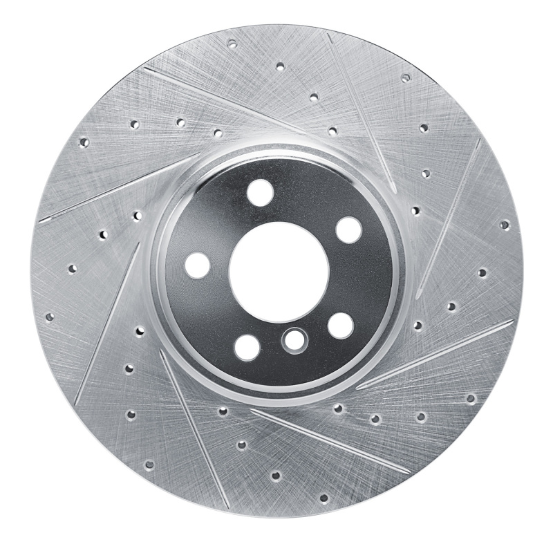 R1 Concepts for 16-25 BMW 430I Left Front Drilled & Slotted Silver Brake Rotor