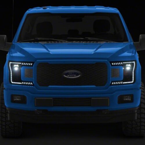 Raxiom for 2018-2020 Ford F-150 LED Halo Surround Headlights with White DRL- Black Housing- Clear Lens - Image 9