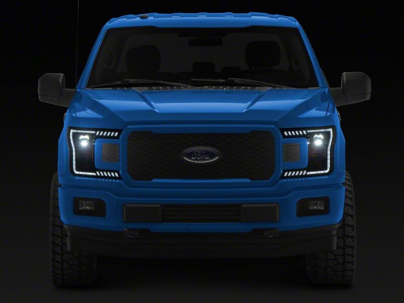 Raxiom for 2018-2020 Ford F-150 LED Halo Surround Headlights with White DRL- Black Housing- Clear Lens - Image 9