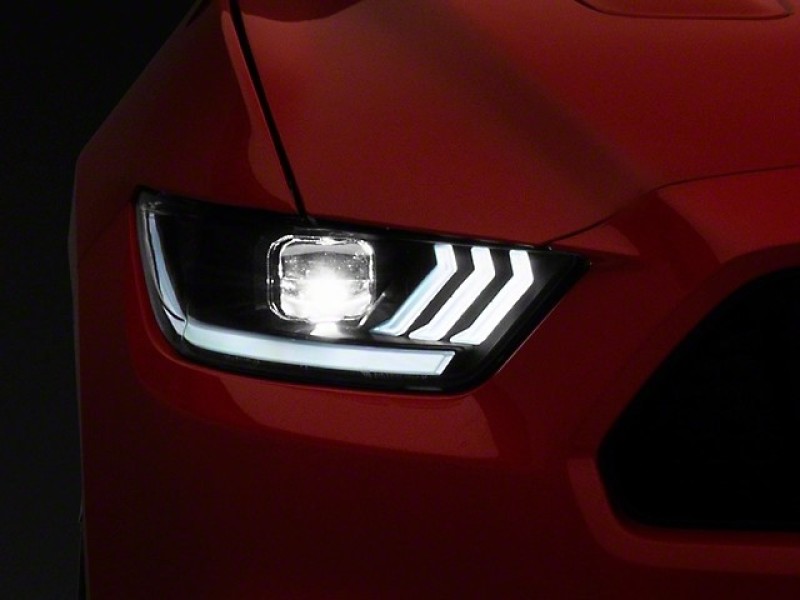 Raxiom for 2015-2017 Ford Mustang GT350 GT500 LED Projector Headlights- Black Housing (Clear Lens) - Image 2