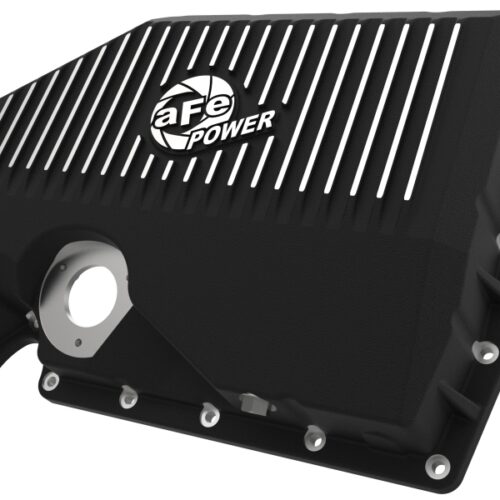 aFe Power 05-19 VW 1.8L/2.0L w/ Oil Sensor Engine Oil Pan Black POWER Street Series w/ Machined Fins - Image 2