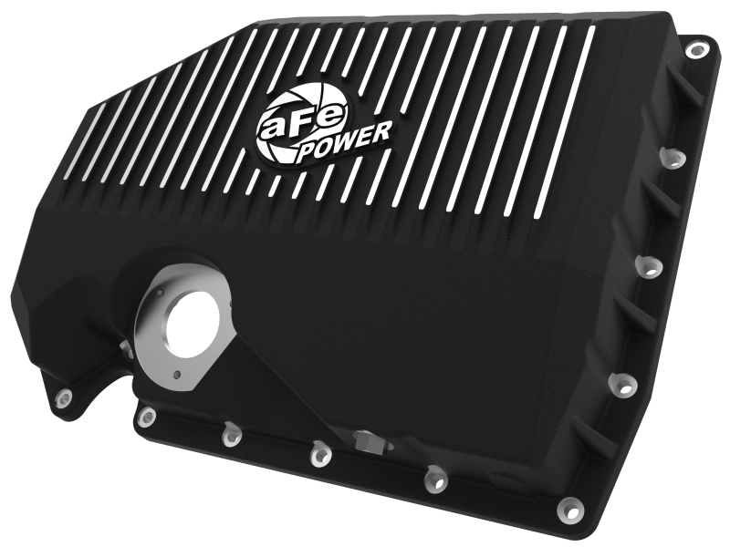 aFe Power 05-19 VW 1.8L/2.0L w/ Oil Sensor Engine Oil Pan Black POWER Street Series w/ Machined Fins - Image 2
