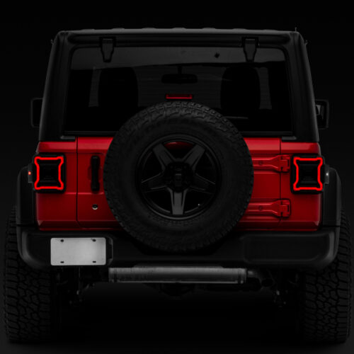 Raxiom for 2018-2022 Jeep Wrangler JL Axial Series Plateau LED Tail Lights- Black Housing (Smoked Lens) - Image 9