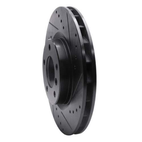 Alternative view of R1 Concepts for 95-99 BMW M3 E36 Left Front Drilled & Slotted Black Brake Rotor