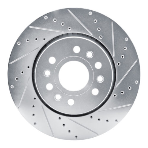 R1 Concepts for 21-25 Jeep Grand Wagoneer Front Right Drilled & Slotted Silver Brake Rotor
