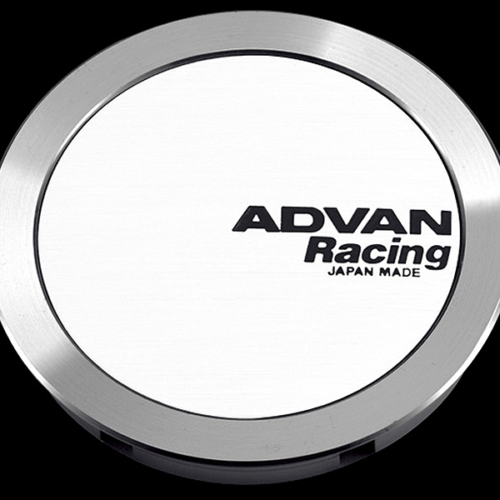 Advan V2388 63mm Full Flat Center Cap - White/Silver Alumite